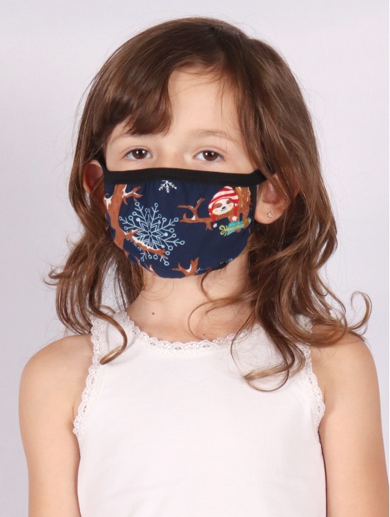 Kid's Reversible Sloth Print Fabric Face Mask (3-13 Years)